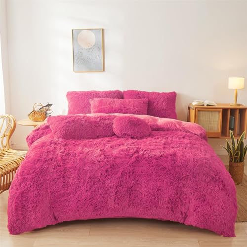 Fluffy Pink Comforters Cover Twin Size