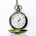 WZC Antique Emerald Quartz Pocket Watch for Women with Chain