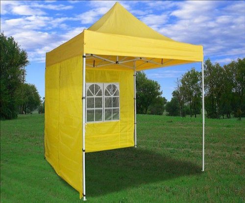 DELTA Canopies 8'x8' Yellow - EZ Pop up Canopy Party Tent Instant Gazebo 100% Waterproof Top with 4 Removable Sides