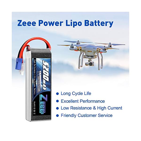 Zeee 4S Lipo Akku 14,8V 100C 5200mAh RC Batterie mit EC5 Stecker für RC Car RC Truck RC Auto Boot LKW Truggy RC Hobby (2… – Bild 3