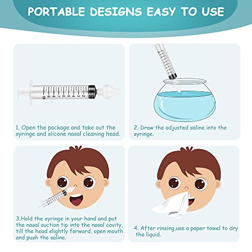 Baby Nasal Aspirator, 4PCS Nasal irrigator for Baby, Portable Infant Nose Cleaner, Professional Baby Nasal Irrigator, for Newborn Infants Kids Nose Cleaner