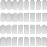Mini Metal Plates for Magnetic Mount, Wall, Phone Holder, Case, Magnet, Crafts, DIY. Kit of 32 Silver Small 0.4" x 0.8" Iron Discs with 3M Adhesive Backing. Steel Replacement Sticker Set 32 Pack