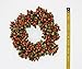 6.5-inch Beaded Berry Wreath Candlering Candle Ring Fall Green Orange Brown