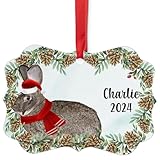 Light Grey Flemish Giant Rabbit Christmas Ornament