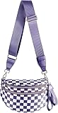MEISEY Black and White Checkered Crossbody Bag Bum