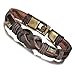 FIBO STEEL.Vintage Alloy Braided Leather Bracelet for Men Wrist Rope, 2 Pcs a Set 8.5 inches