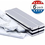Strong Rare Earth Neodymium Magnets，Heavy Duty Bar Magnets with Double-Sided Adhesive, Powerful Pull Force,Perfect for Door，Fridger, Garage, Kitchen, Science, Craft, Art, Office, DIY，6x10x3mm 6pack