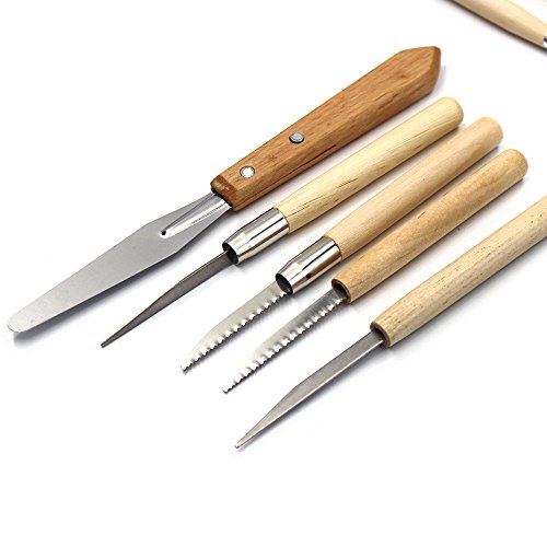 Md trade 38 Pieces Wooden Clay Sculpting Tools Pottery Carving Tool Set Sculpture Tools - Thumbnail 2