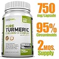 PREMIUM Pure Turmeric Curcumin Features C3 ComplexÂ® (750mg) w/ BioPerineÂ®,120 (or 2-Month) Vegi Capsules, 95% Curcuminoids, Maximized Absorption, cGMP Compliance, Patented Herbal Supplement, Non-GMO, 100% Natural, Zero Fillers/Binders/Preservatives/Arti