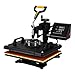 Mophorn Heat Press 12 X 15 inch 5 in 1 Desktop Iron Baseball Hat Press Dual Digital Transfer Sublimation Multifunction Heat Press Machine Swing Away Design (5IN1 Presser Yellow)