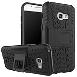 Samsung Galaxy A3 2017 Case Remex [Military Tires Leather And Kickstand] with Shockproof and Anti-Scratch and Non-Slip Case For Samsung Galaxy A3 2017 (Black)