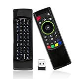 OCDAY Multifunction 2.4GHz Mini Wireless Keyboard Mouse Air Mouse TV Remote Control with 6-Axis Mini Wireless Keyboard Remote for for Google Android TV/Box, Smart TV Android TV Box, PS3