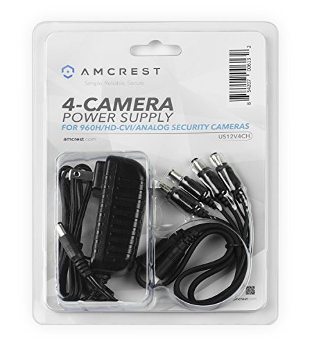Amcrest 4-Camera 12V Power Supply for 960H, 720p/1080p