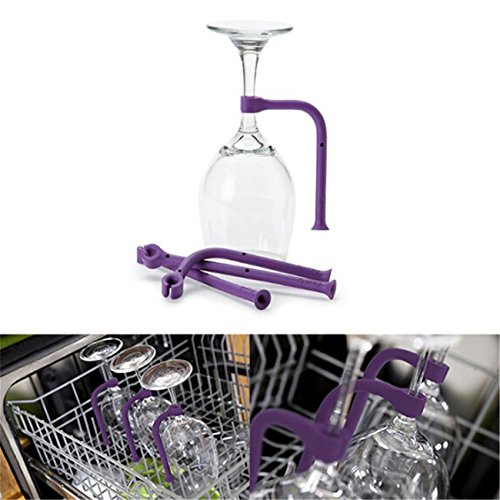 HS 4pcs/set Silicone Wine Glass Dishwasher Holder Stemware Saver Fixed Racks - Thumbnail 2