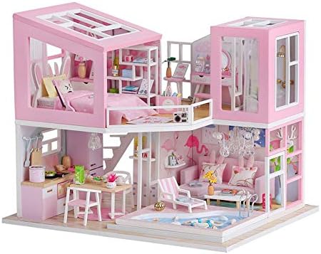 Homedoor Miniature Doll House,Miniature Doll House DIY Wooden