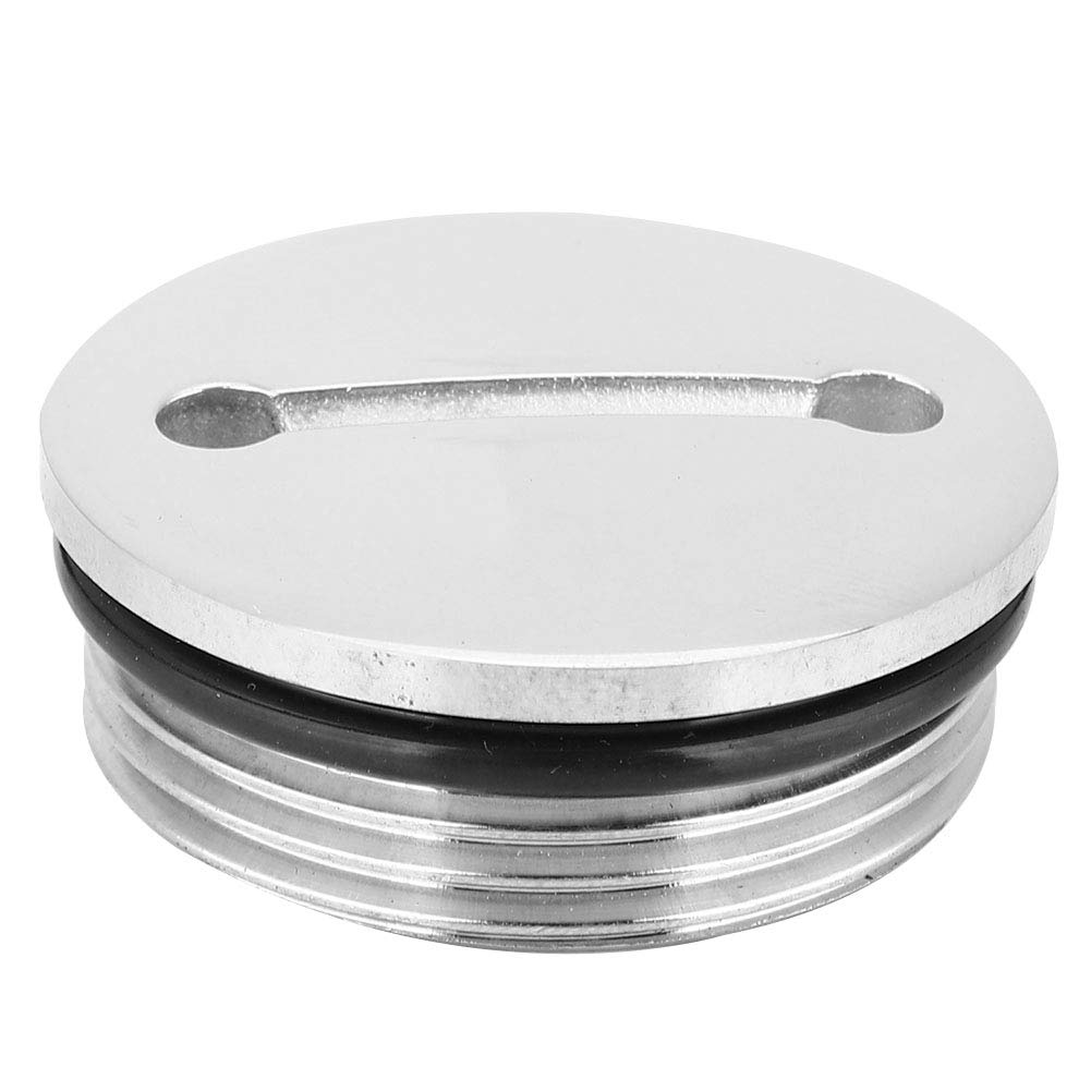 Estink Boat Fuel Tank Cap, 40mm Thread Stainless Steel Polished Sealed Filling Chain and Cover for Marine Hardware Boat Accessory