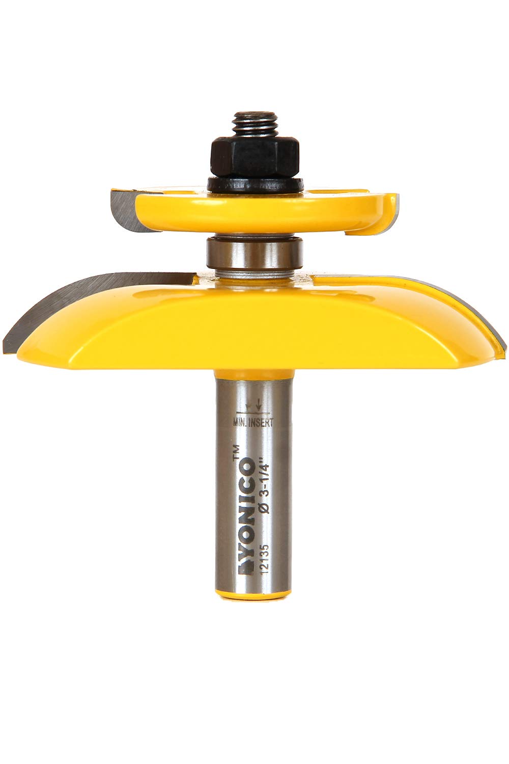 Yonico 12135 3-1/4-Inch Cove Raised Panel with Back Cutter Router Bit 1/2-Inch Shank — image 1