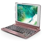iPad Mini Keyboard Case, Snugg Apple iPad Mini 1 2 3 Bluetooth Keyboard Case Cover [Smart Backlit] Folio, Wireless Auto Sleep/Wake - Rose Gold