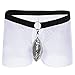 Sexy Men's Lingerie Mesh Sheer Boxer G-String Briefs Underwear Transparent Fishnet Shorts Open Front Pouch Underpants White L