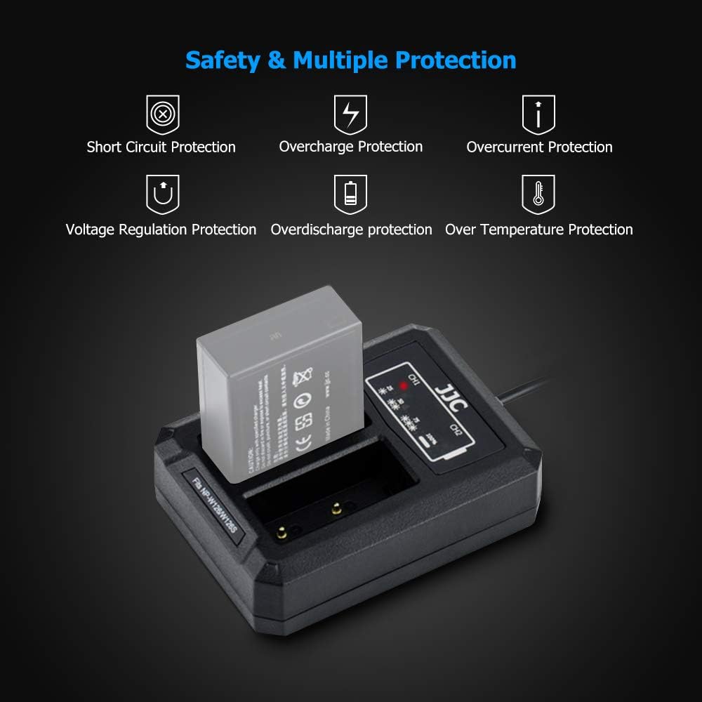 NP-W126 USB Dual Battery Charger for Fujifilm X100V, X-PRO3, X-PRO2, X-T3, X-T2, X-T1, X-T30, X-T20, X-T10, X-T200, X-T100 - Image 3