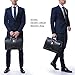 Banuce Vintage Leather Briefcase for Men with Lock Lawyer Attorney Bag Doctor Bag 15.6 Inch Laptop Attache Case Hard