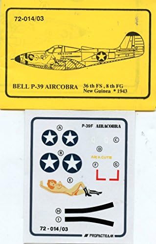 Propagteam Decals 1:72 Bell P-39 Aircobra 36th FS 8th FG New Guinea #72-014/03