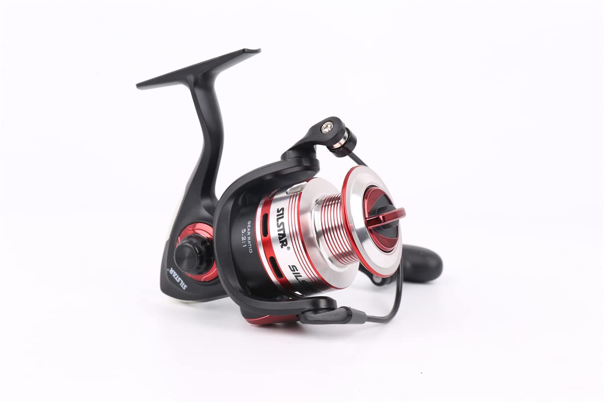 SILSTAR - Fishing Reel TYPHOON II Size 5000 Front Drag 3 Ball Bearings Fixed Aluminium Spool Plus Spare Graphite Infinite Anti Reverse - Aluminium Handle Gear Ratio 1:5.2 For Coarse Freshwater Use