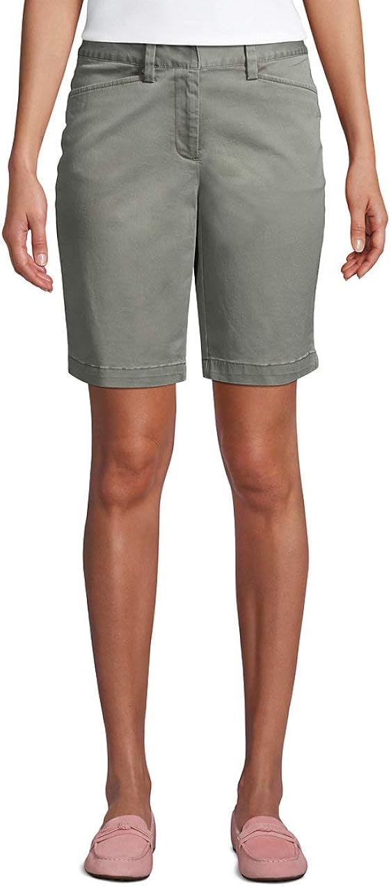 Lands' End Women's Petite Mid Rise 10" Chino Bermuda Shorts Amazon.ca