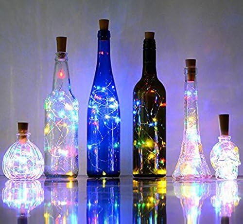(8 Pack) RENYD 2m/7.2 feet,20 LEDs/per Wine Bottle String Starry Fairy Lights,Pumpkin Lantern Decorative Lights,Copper Wire Bottle Lights for Party,Decoration, Christmas, Halloween-Multicolor