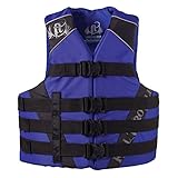 Full Throttle Adult Dual-Sized Nylon Water Sports Vest, Blue, 4X-Large/7X-Large
