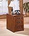 Ashley Furniture Signature Design - Cross Island File Cabinet - 1 Storage Drawer/1 File Drawer - Bronze-Tone Hardware - Medium Brown Finish