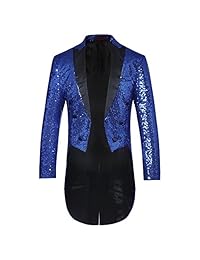 Abrigo de lentejuelas para hombre, diseño de cola de golondrina