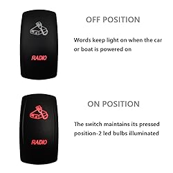 12V 24V Dual RED Led Rocker Switch with Wires 5 PIN