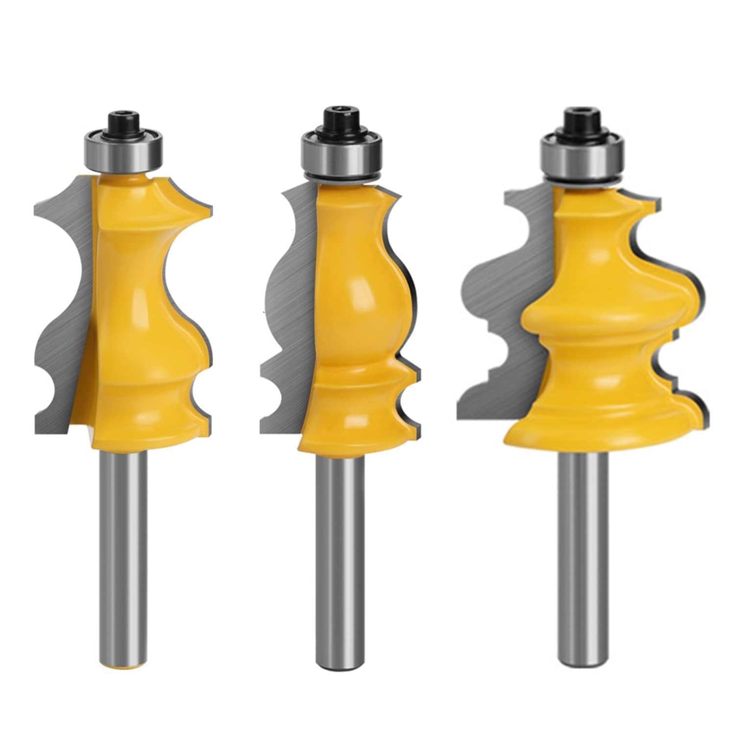 Set of 3 Milling Cutter for Router, 8 mm Shank, Router Bit 8 mm Shank, Router Accessories, DIY Home Woodworking Groove Cutter, Router Cutter Set, for Wood