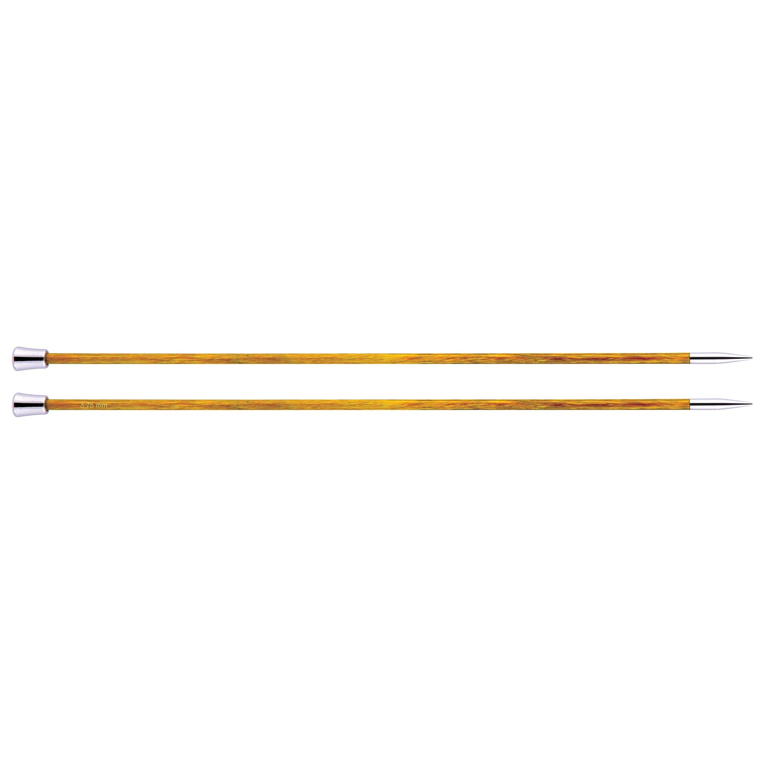 KnitPro Royale: Knitting Pins: Single Ended: 30cm x 3.75mm, Birchwood, brass, Multi-Colour, 3.75mm