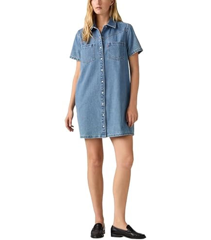 Madewell Women's Airy Denim Seamed Shirtdress in Rinse Wash, Rinse Wash, 2 at Amazon Women's Clothing store