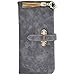 Jastore® Women Ladies Elegant Long PU Leather Card Holder Purse Clutch Wallets (Grey)