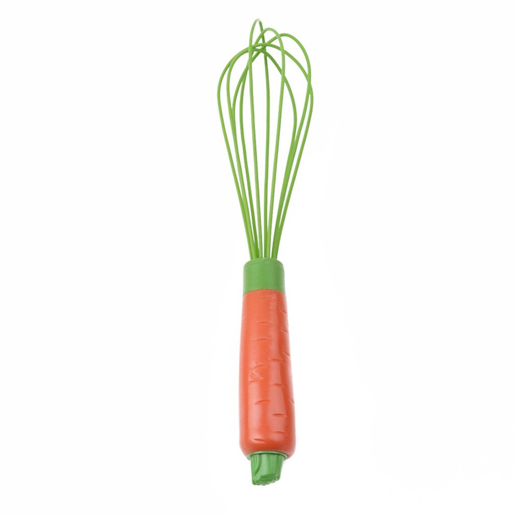 Egg Whisks, Yesido. Cute Carrot Silicone Coated Balloon Egg Beater for Cooking
