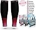 Physix Gear Calf Compression Sleeves - Compression Sleeves for Running, Shin Splints Support, Black/Pink, L/XL