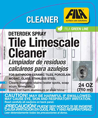 FILA Deterdek Spray 24 OZ, Hard Water Spot Remover, Soap Scum Remover, Limescale Remover, ideal for Glass, Bathroom Surfaces, Ceramic Tile, Porcelain Tile, Eco-friendly