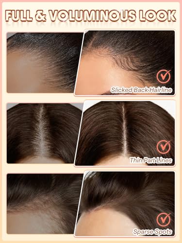 SHEGLAM HAIR 2-in-1 Volume Boost Multi-Use Hairline Pen, Waterproof & Long-Lasting, 0.1mm Fine Line, Multi-Use as Eyeliner, Hairline Filler, Brow Filler, Bottom Lashes Liner (Dark Brown)