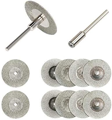 Diamond Cutting Wheels Sheet, 10 Pcs Mini Diamond Electric Circular Blade Grinders Power Rotary Drill Tools Cut off Discs Wood Stone Metal Ceramic Glass Jade 30mm