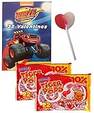 Blaze And The Monster Machines 32 Valentines Cards With Heart Swirl Lollipops Classroom Exchange for 32 Kids