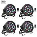 Battery Stage Lights Package, OPPSK 18LED RGB Par Lights Battery Power 4 Pack 5-15Hours Playing Remote DMX Control for DJ Wedding Party Stage Lighting