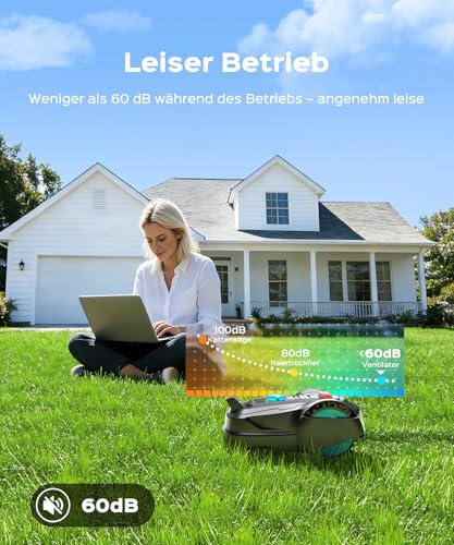YARDCARE M800Plus Robotic Lawnmower without Boundary Cable up to 800 m², U-shaped Cutting, GPS Positioning + AI Vision Lawn Mower Robot, App Control, 150 Obstacle Avoidance (Black and Blue)