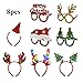 U-Goforst 8 PCS Christmas Holiday Party Fancy Headband Hats Glasses Frames Reindeer Antlers Photo Prop Booth(Christmas A)