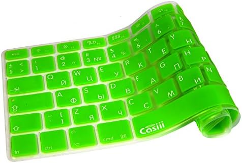 Casiii Russian English Ultrathin Silicone MacBook Keyboard Cover for Macbook, Macbook Pro, Macbook Air, and iMac, 13, 15, and 17 Inch, With/Without Retina Display (Russian_Black)