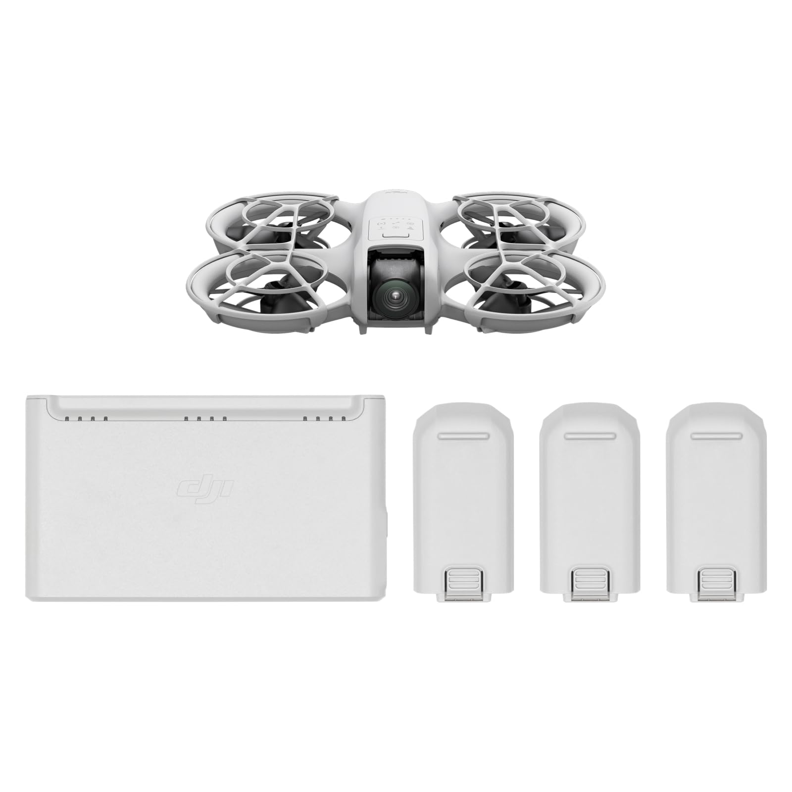 DJI Neo Combo mit 3 Akkus, Minidrohne mit 4K UHD-Kamera für Erwachsene, 135g selbstfliegende Drohne die dir folgt, Handstart, Motivverfolgung, QuickShots, stabilisiertes Video (Controllerfrei)