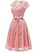 Dressystar Women Sweetheart A-Line Short Floral Lace Cocktail Bridesmaid Dress with Bow