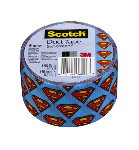 Scotch duct tape, superman, 1.88-inch by 10-yard, 6-pac…